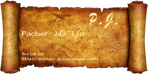 Pacher Júlia névjegykártya